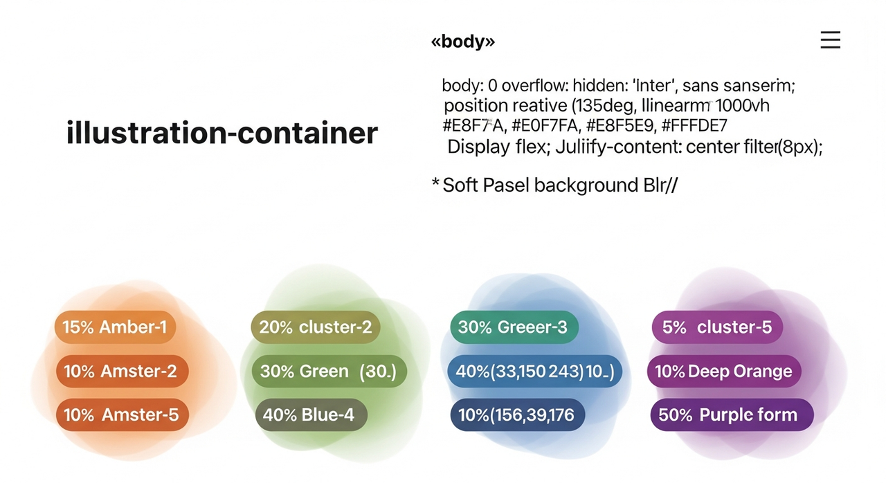 Stylized diagram of an energy transfer ecosystem, featuring diverse organic forms and connections.