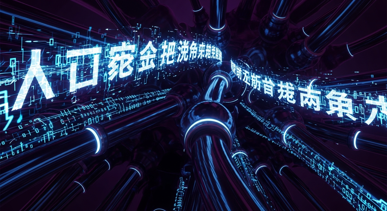 A digital 3D rendering featuring highly polished, reflective objects with a glossy, glass-like or chrome-like surface. The palette