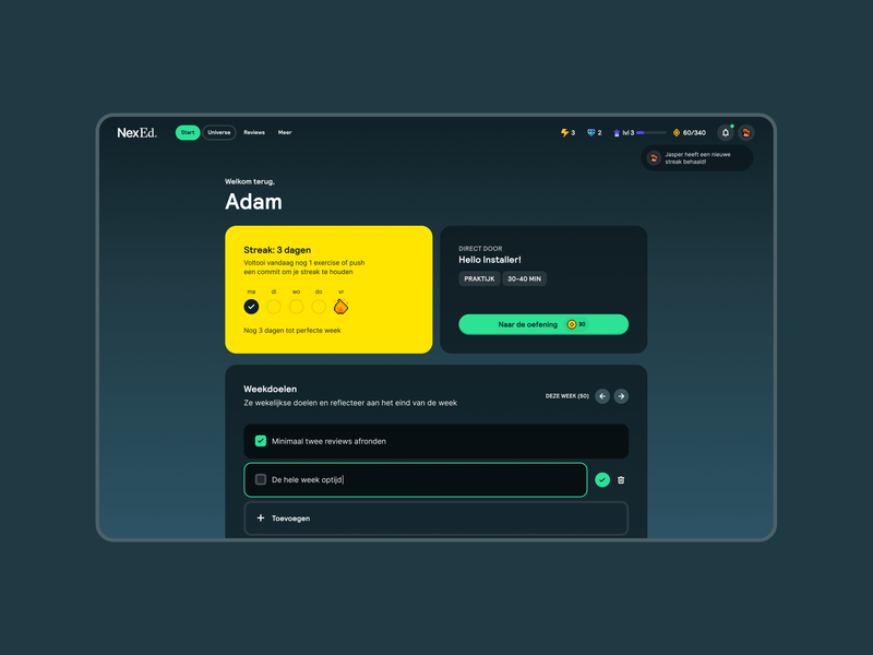 NexEd, Student Dashboard